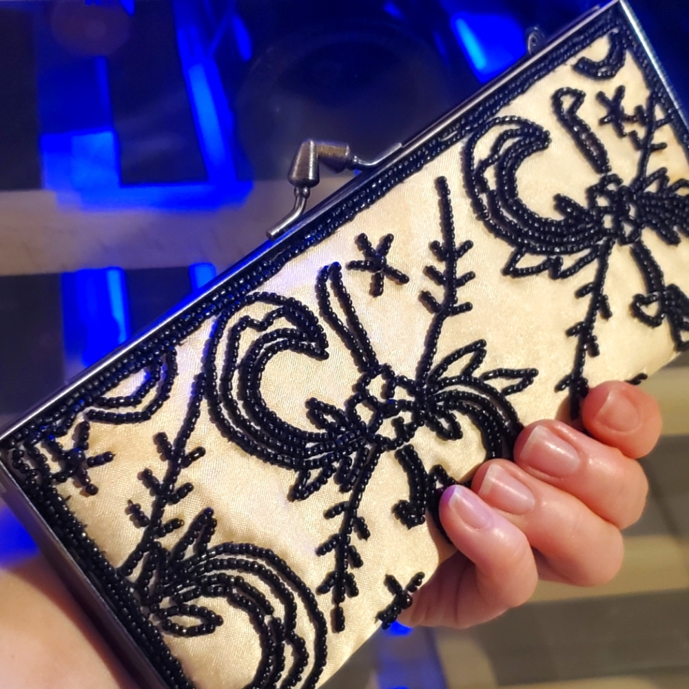 *3/$20* Vintage Satin Beaded Clutch purse